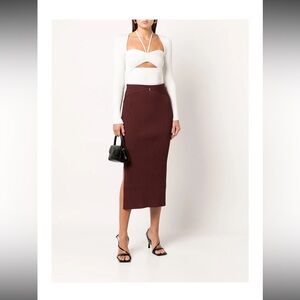 NWT Simkhai
Alexia cut-out detail knitted top RIBBED $375 L casual revolve white